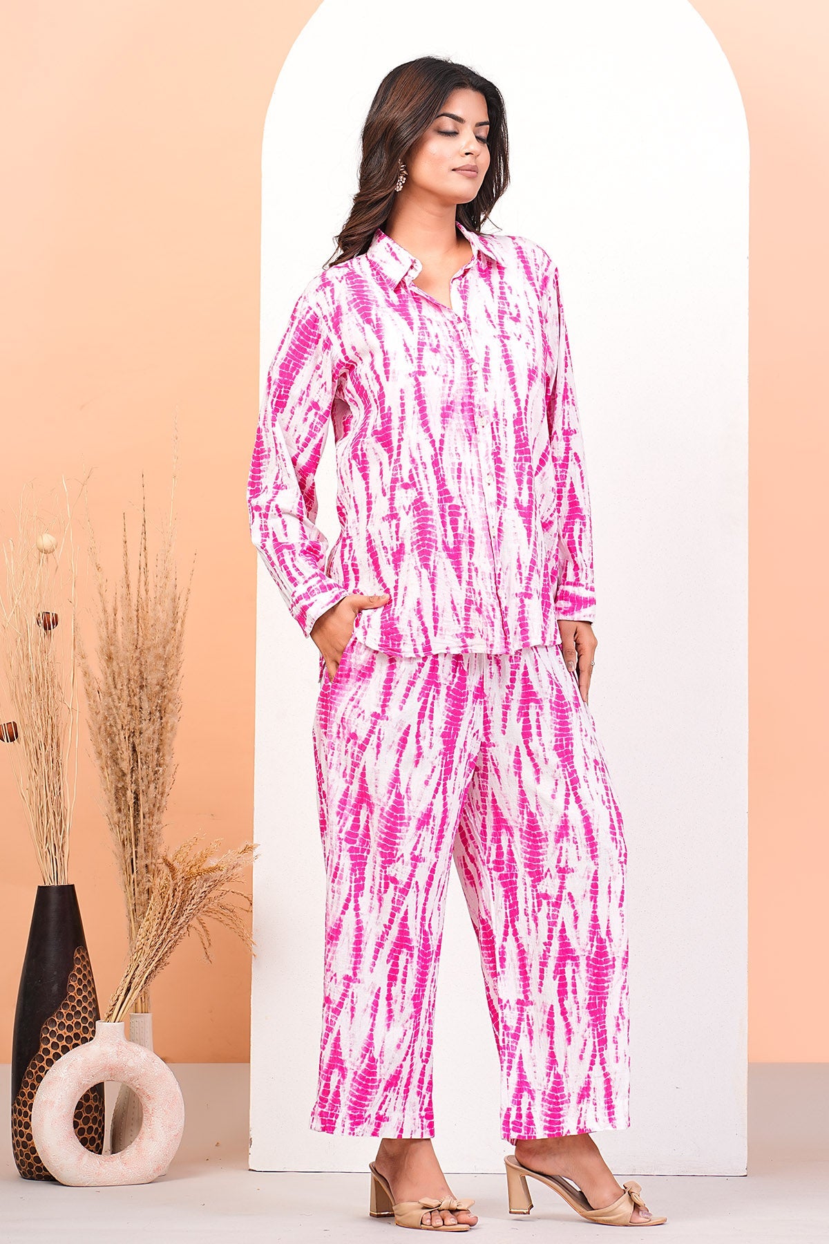 Buy Shibori Printed Shirt & Pants by Namita Sharma for Women online at ScrollnShops